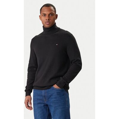 Tommy Hilfiger Rolák Pima MW0MW28048 Čierna Regular Fit Muži Tommy Hilfiger Rolák Pima MW0MW28048 Čierna Regular Fit Muži