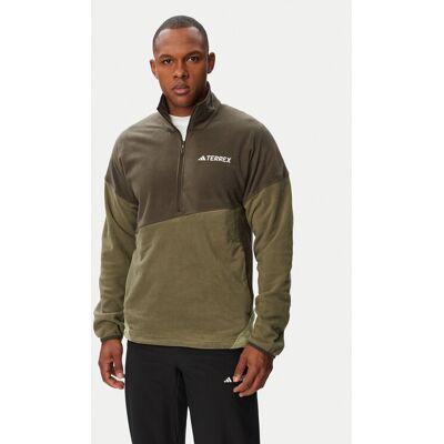 adidas Fleecová mikina Terrex Multi Climawarm KA6952 Hnedá Regular Fit Muži adidas Fleecová mikina Terrex Multi Climawarm KA6952 Hnedá Regular Fit Muži