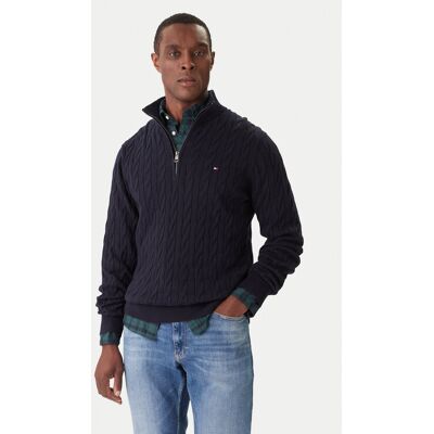 Tommy Hilfiger Sveter Classic MW0MW36532 Tmavomodrá Regular Fit Muži Tommy Hilfiger Sveter Classic MW0MW36532 Tmavomodrá Regular Fit Muži