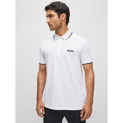 Boss Polokošeľa Paddy Pro 50469102 Biela Regular Fit Muži Boss Polokošeľa Paddy Pro 50469102 Biela Regular Fit Muži