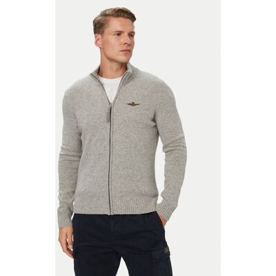 Aeronautica Militare Kardigán 262MA1646UL00924 Sivá Regular Fit Muži Aeronautica Militare Kardigán 262MA1646UL00924 Sivá Regular Fit Muži