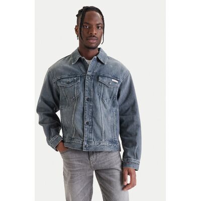 Calvin Klein Jeans Džínsová bunda 90s LV04RF723G Sivá Regular Fit Muži Calvin Klein Jeans Džínsová bunda 90s LV04RF723G Sivá Regular Fit Muži