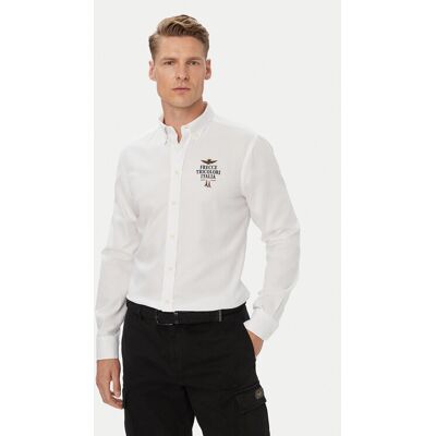 Aeronautica Militare Košeľa 262CA1334UCT04409 Biela Regular Fit Muži Aeronautica Militare Košeľa 262CA1334UCT04409 Biela Regular Fit Muži