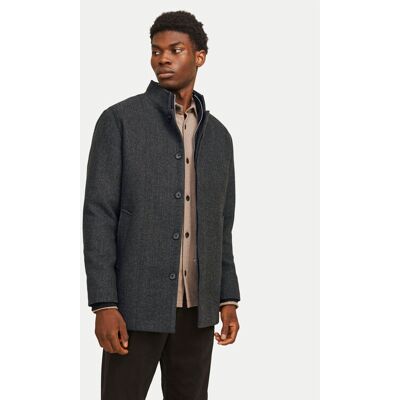 Jack & Jones Vlnený kabát Harrison 12258674 Sivá Regular Fit Muži Jack & Jones Vlnený kabát Harrison 12258674 Sivá Regular Fit Muži