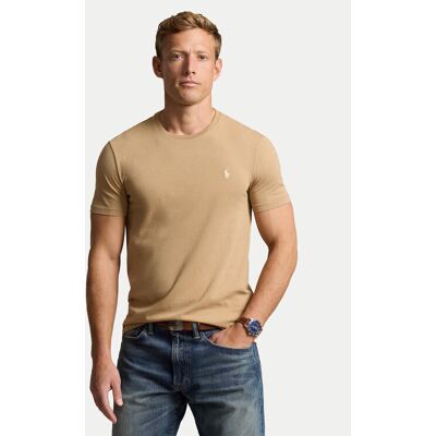 Polo Ralph Lauren Tričko 710671438329 Béžová Custom Slim Fit Muži Polo Ralph Lauren Tričko 710671438329 Béžová Custom Slim Fit Muži