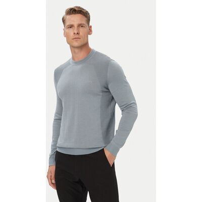 BOSS Sveter KN_Momentum 50558351 Sivá Regular Fit Muži BOSS Sveter KN_Momentum 50558351 Sivá Regular Fit Muži