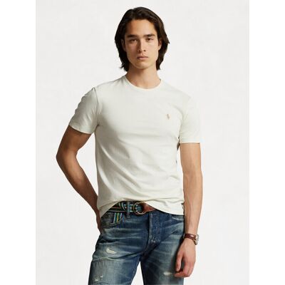 Polo Ralph Lauren Tričko 710671438350 Écru Custom Slim Fit Muži Polo Ralph Lauren Tričko 710671438350 Écru Custom Slim Fit Muži