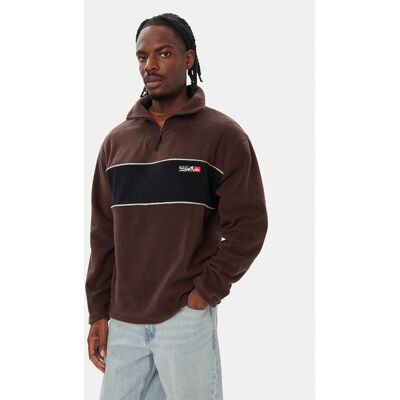 Quiksilver Fleecová mikina EQYPF03094 Tmavo hnedá Comfort Fit Muži Quiksilver Fleecová mikina EQYPF03094 Tmavo hnedá Comfort Fit Muži