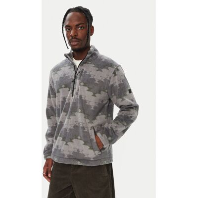 Billabong Fleecová mikina EBYPF03003 Sivá Relaxed Fit Muži Billabong Fleecová mikina EBYPF03003 Sivá Relaxed Fit Muži