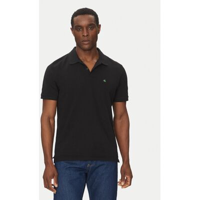 Calvin Klein Jeans Polokošeľa LV040EM269 Čierna Regular Fit Muži Calvin Klein Jeans Polokošeľa LV040EM269 Čierna Regular Fit Muži