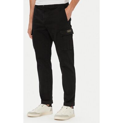 Aeronautica Militare Cargo nohavice 262PA1740UCT04381 Čierna Regular Fit Muži Aeronautica Militare Cargo nohavice 262PA1740UCT04381 Čierna Regular Fit Muži