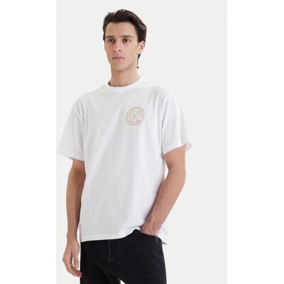 Versace Jeans Couture Tričko 80GAHT04 CJ00T Biela Regular Fit Muži Versace Jeans Couture Tričko 80GAHT04 CJ00T Biela Regular Fit Muži