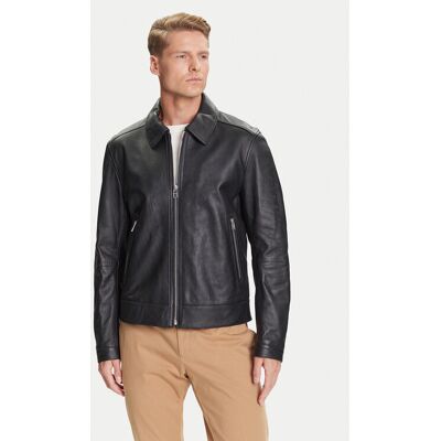 BOSS Kožená bunda H-Mapson4 50543214 Čierna Regular Fit Muži BOSS Kožená bunda H-Mapson4 50543214 Čierna Regular Fit Muži