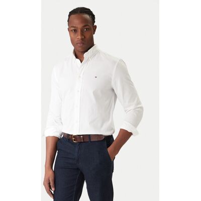 Tommy Hilfiger Košeľa Core Flex MW0MW39988 Biela Regular Fit Muži Tommy Hilfiger Košeľa Core Flex MW0MW39988 Biela Regular Fit Muži
