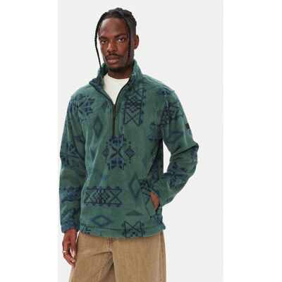 Billabong Fleecová mikina EBYPF03003 Tmavo zelená Relaxed Fit Muži Billabong Fleecová mikina EBYPF03003 Tmavo zelená Relaxed Fit Muži