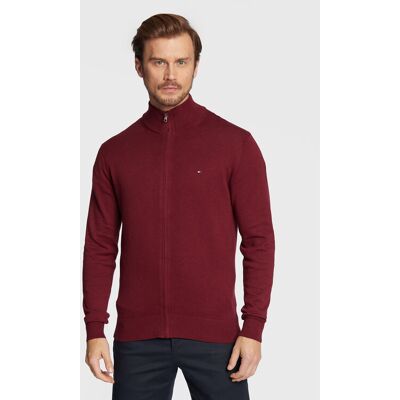 Tommy Hilfiger Kardigán MW0MW28050 Bordová Regular Fit Muži Tommy Hilfiger Kardigán MW0MW28050 Bordová Regular Fit Muži