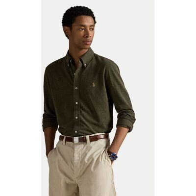 Polo Ralph Lauren Košeľa 710654408111 Zelená Regular Fit Muži Polo Ralph Lauren Košeľa 710654408111 Zelená Regular Fit Muži