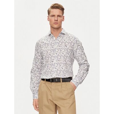 Tommy Hilfiger Košeľa MW0MW34631 Biela Slim Fit Muži Tommy Hilfiger Košeľa MW0MW34631 Biela Slim Fit Muži
