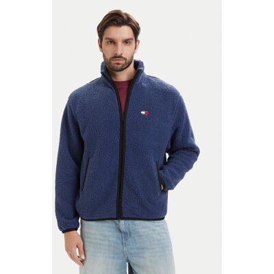 Tommy Jeans Fleecová mikina DM0DM22345 Modrá Regular Fit Muži Tommy Jeans Fleecová mikina DM0DM22345 Modrá Regular Fit Muži