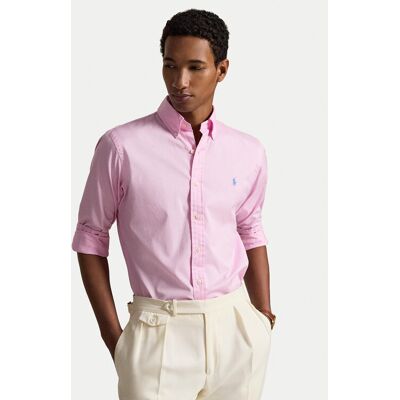 Polo Ralph Lauren Košeľa 710B20512002 Ružová Custom Fit Muži Polo Ralph Lauren Košeľa 710B20512002 Ružová Custom Fit Muži