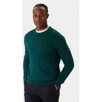 Tommy Hilfiger Sveter MW0MW28046 Zelená Regular Fit Muži Tommy Hilfiger Sveter MW0MW28046 Zelená Regular Fit Muži