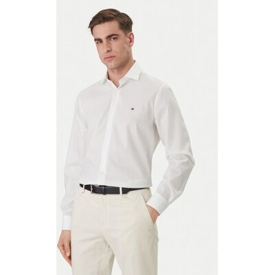 Tommy Hilfiger Košeľa MW0MW43122 Biela Slim Fit Muži Tommy Hilfiger Košeľa MW0MW43122 Biela Slim Fit Muži