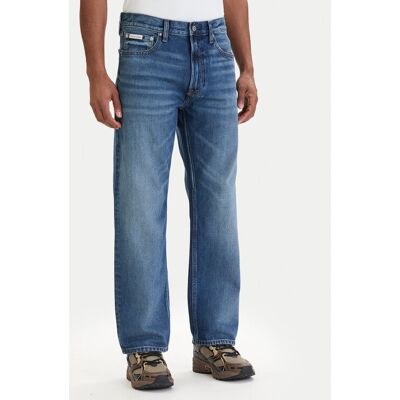 Calvin Klein Jeans Džínsy 90S LV04RD722G Modrá Straight Fit Muži Calvin Klein Jeans Džínsy 90S LV04RD722G Modrá Straight Fit Muži