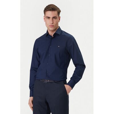 Tommy Hilfiger Košeľa MW0MW43122 Tmavomodrá Slim Fit Muži Tommy Hilfiger Košeľa MW0MW43122 Tmavomodrá Slim Fit Muži