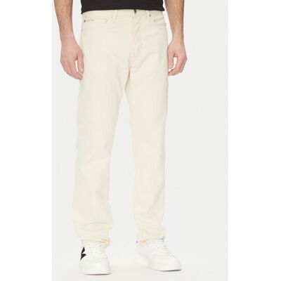 Calvin Klein Jeans Džínsy J30J327539 Biela Straight Fit Muži Calvin Klein Jeans Džínsy J30J327539 Biela Straight Fit Muži