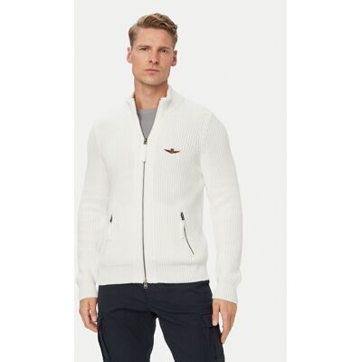 Aeronautica Militare Kardigán 262MA1664UL00409 Krémová Regular Fit Muži Aeronautica Militare Kardigán 262MA1664UL00409 Krémová Regular Fit Muži