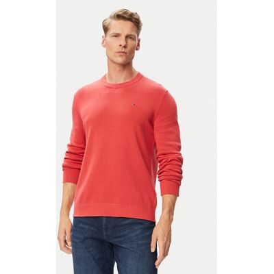 Tommy Jeans Sveter DM0DM22853 Koralová Slim Fit Muži Tommy Jeans Sveter DM0DM22853 Koralová Slim Fit Muži