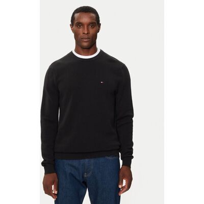 Tommy Hilfiger Sveter Essential MW0MW36347 Čierna Regular Fit Muži Tommy Hilfiger Sveter Essential MW0MW36347 Čierna Regular Fit Muži