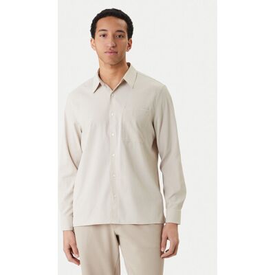 Calvin Klein Košeľa LV04LF108G Béžová Classic Fit Muži Calvin Klein Košeľa LV04LF108G Béžová Classic Fit Muži