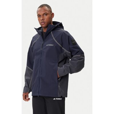 adidas Nepremokavá bunda Nat Geo Climaproof KC2343 Tmavomodrá Loose Fit Muži adidas Nepremokavá bunda Nat Geo Climaproof KC2343 Tmavomodrá Loose Fit Muži