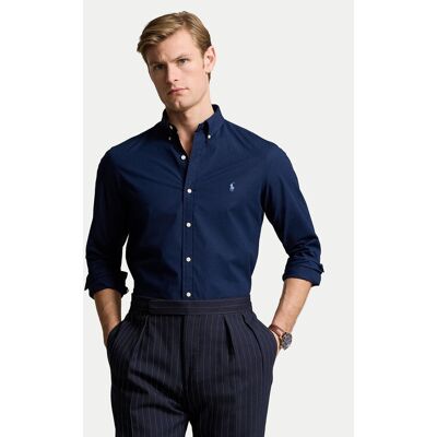 Polo Ralph Lauren Košeľa 710928254001 Tmavomodrá Slim Fit Muži Polo Ralph Lauren Košeľa 710928254001 Tmavomodrá Slim Fit Muži