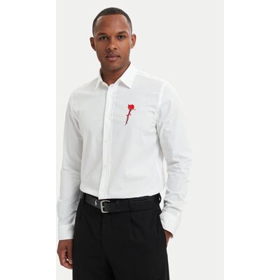 HUGO Košeľa Emero 50566268 Biela Relaxed Fit Muži HUGO Košeľa Emero 50566268 Biela Relaxed Fit Muži