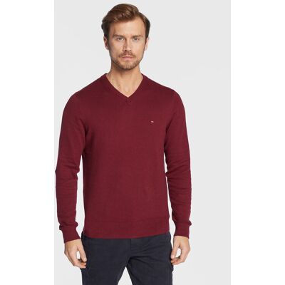 Tommy Hilfiger Sveter Pima MW0MW28047 Bordová Regular Fit Muži Tommy Hilfiger Sveter Pima MW0MW28047 Bordová Regular Fit Muži