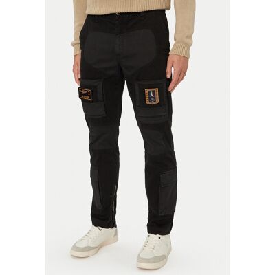 Aeronautica Militare Cargo nohavice 262PA1664UCT04241 Čierna Regular Fit Muži Aeronautica Militare Cargo nohavice 262PA1664UCT04241 Čierna Regular Fit Muži