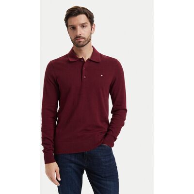 Tommy Hilfiger Sveter MW0MW36519 Bordová Regular Fit Muži Tommy Hilfiger Sveter MW0MW36519 Bordová Regular Fit Muži