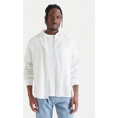 Calvin Klein Jeans Košeľa LV04RF121G Biela Regular Fit Muži Calvin Klein Jeans Košeľa LV04RF121G Biela Regular Fit Muži
