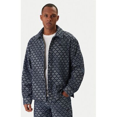 adidas džínsová košeľa Monogram KD0397 Modrá Loose Fit Muži adidas džínsová košeľa Monogram KD0397 Modrá Loose Fit Muži