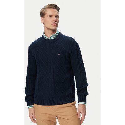 Tommy Jeans Sveter DM0DM23405 Tmavomodrá Regular Fit Muži Tommy Jeans Sveter DM0DM23405 Tmavomodrá Regular Fit Muži