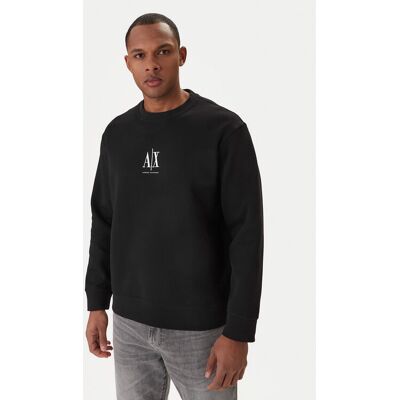 Armani Exchange Mikina XM000368 AF10818 UC001 Čierna Regular Fit Muži Armani Exchange Mikina XM000368 AF10818 UC001 Čierna Regular Fit Muži
