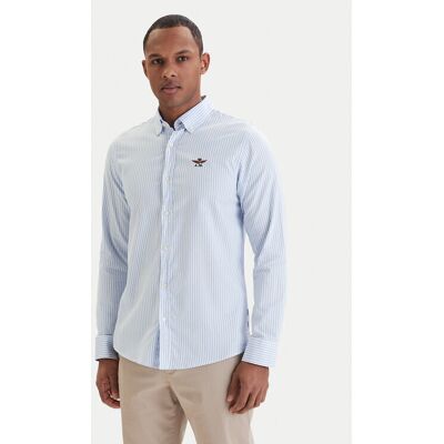 Aeronautica Militare Košeľa 261CA1320UCT03532 Modrá Regular Fit Muži Aeronautica Militare Košeľa 261CA1320UCT03532 Modrá Regular Fit Muži