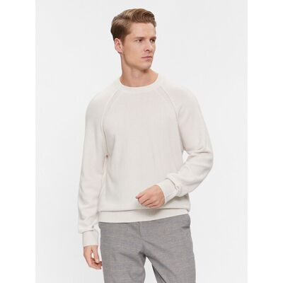 Calvin Klein Sveter K10K111954 Écru Regular Fit Muži Calvin Klein Sveter K10K111954 Écru Regular Fit Muži