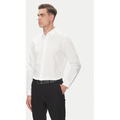 Calvin Klein Košeľa LV04LB148G Biela Slim Fit Muži Calvin Klein Košeľa LV04LB148G Biela Slim Fit Muži