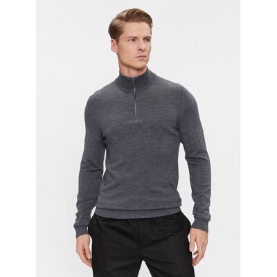 Calvin Klein Sveter K10K110421 Sivá Regular Fit Muži Calvin Klein Sveter K10K110421 Sivá Regular Fit Muži