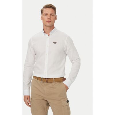 Aeronautica Militare Košeľa 262CA1320UCT03532 Biela Regular Fit Muži Aeronautica Militare Košeľa 262CA1320UCT03532 Biela Regular Fit Muži