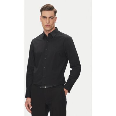 Calvin Klein Košeľa LV04LB148G Čierna Slim Fit Muži Calvin Klein Košeľa LV04LB148G Čierna Slim Fit Muži