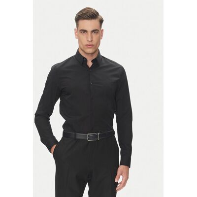 Calvin Klein Košeľa Essential LV019EU030 Čierna Slim Fit Muži Calvin Klein Košeľa Essential LV019EU030 Čierna Slim Fit Muži